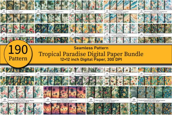 Download Tropical Paradise Digital Paper Bundle - Tropical paradise Collection