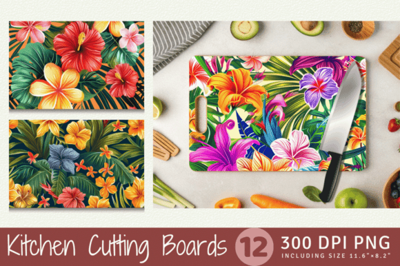 Download Tropical Paradise Flower Cutting Boards - Tropical paradise Collection
