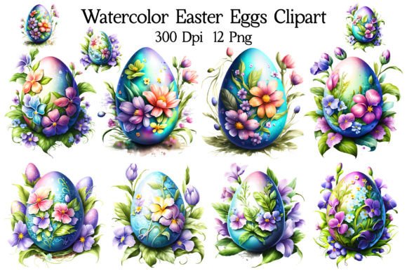 Download Watercolor Easter Eggs Clipart - Eggs clipart Collection