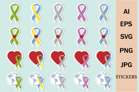 Download Stickers Are Symbolic Ribbons. - Stickers Collection