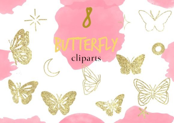 Download Gold Glitter Butterfly Cliparts - Butterfly cliparts Collection