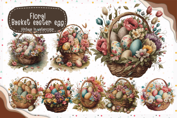 Download Basket Easter Egg in Watercolor - Basket easter Collection