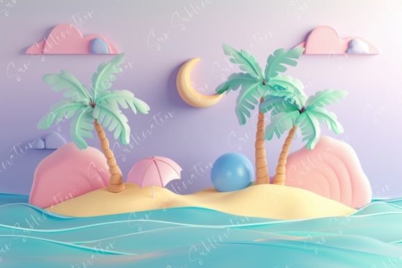Download 3D Tropical Paradise Illustration - Tropical paradise Collection