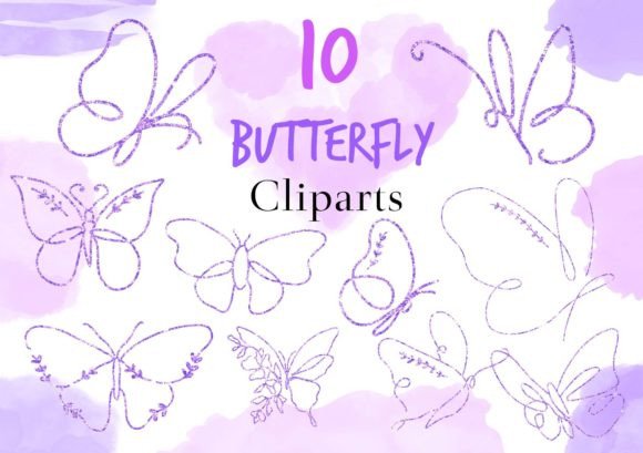 Download Purple Glitter Butterfly Cliparts - Butterfly cliparts Collection