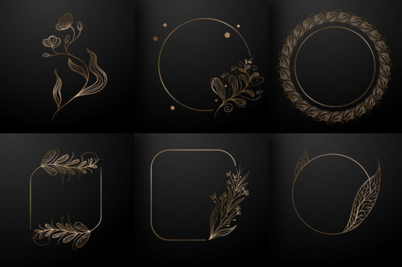 Download Gold Floral Luxurious Icon Illustration - Gold Collection