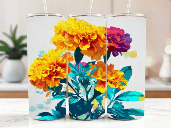 Download Yellow Orange Daisy Marigold Watercolor - Gold Collection