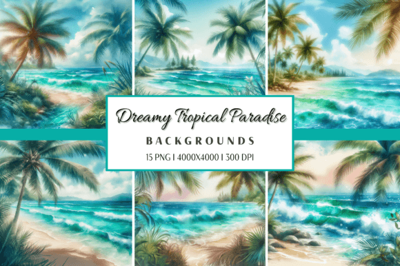 Download Dreamy Tropical Paradise Watercolor - Tropical paradise Collection