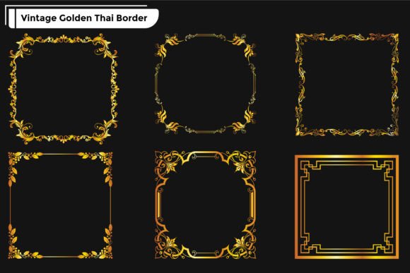 Download Luxury Golden Artistic Frame Border Set - Gold Collection