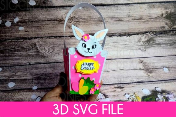 Download Basket Easter Bunny 3D SVG - Basket easter Collection