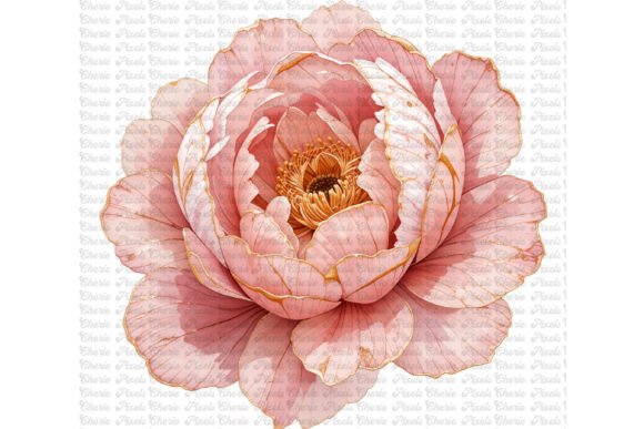 Download 11 Blush Pink Gold Peonies Flowers - Gold Collection