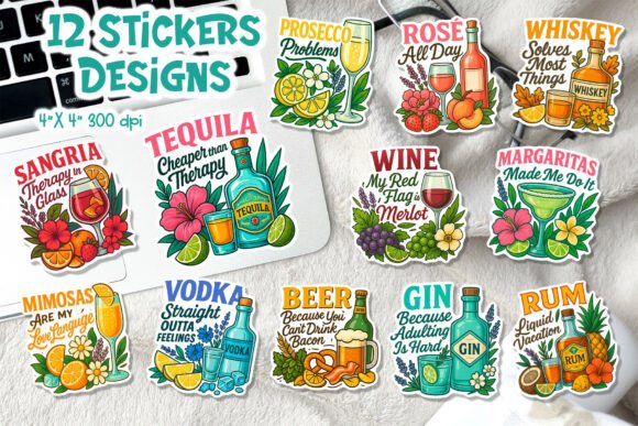 Download Funny Alcohol Therapy Drink Stickers - Premium Resources